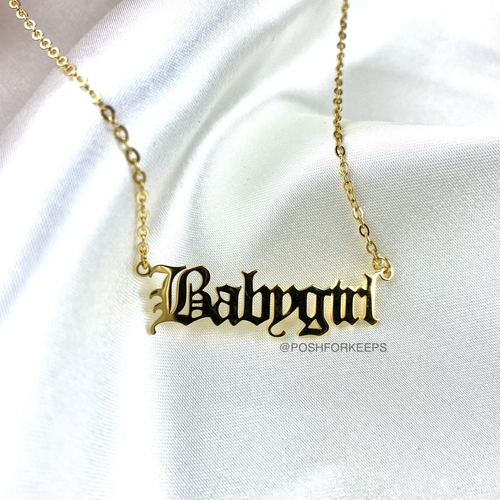 JUST FEEL Fashion Multi-layer Rope Chain Necklace For Women Vintage Gold  Color Babygirl Alphabet Pendant Necklaces Party Jewelry